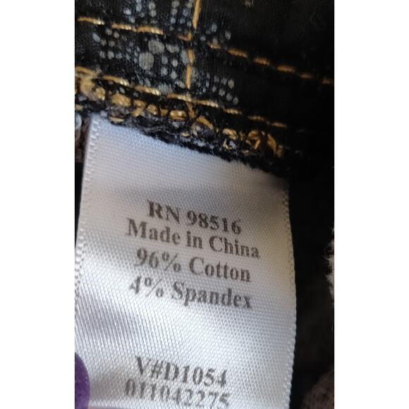 Coldwater Creek Black Jeans Sz 14P Straight Leg Gold Stitching Stretch Petite - Picture 14 of 16